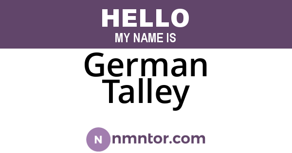 German Talley