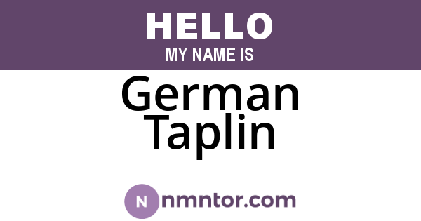 German Taplin