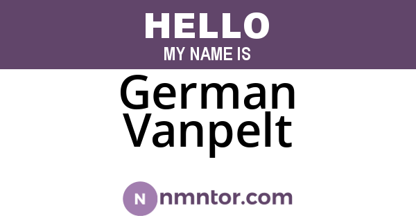 German Vanpelt