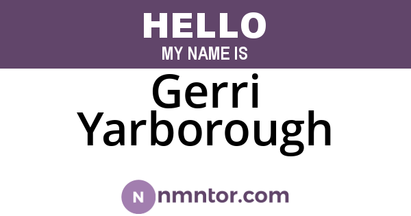Gerri Yarborough