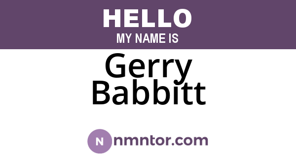 Gerry Babbitt