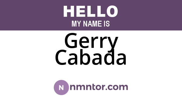 Gerry Cabada