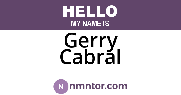 Gerry Cabral