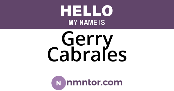 Gerry Cabrales