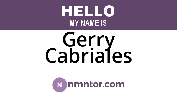 Gerry Cabriales