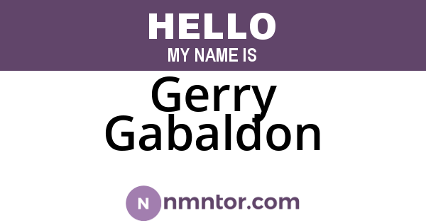 Gerry Gabaldon