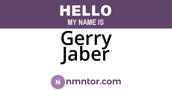 Gerry Jaber