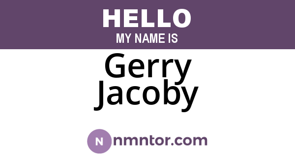 Gerry Jacoby