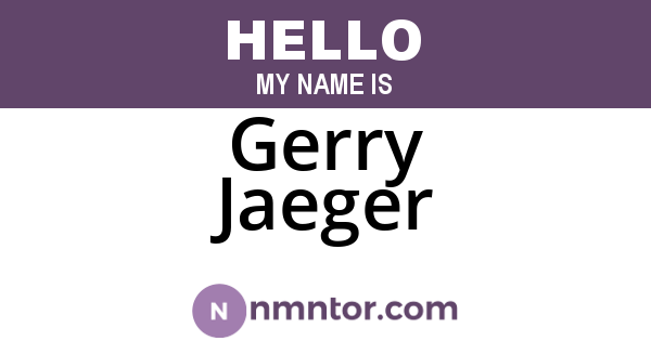 Gerry Jaeger