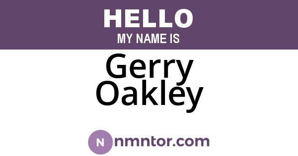 Gerry Oakley