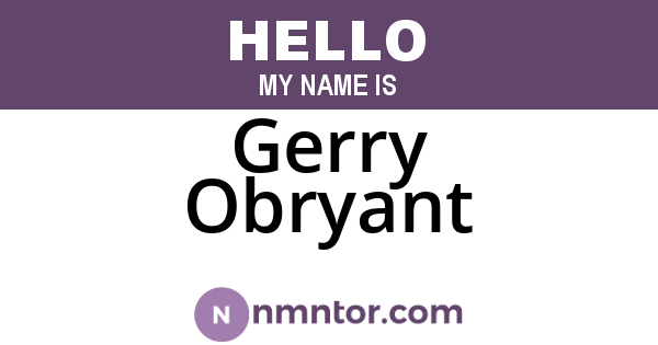 Gerry Obryant