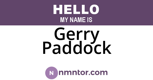 Gerry Paddock