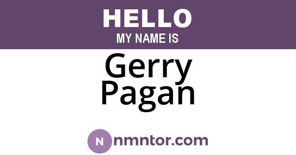 Gerry Pagan