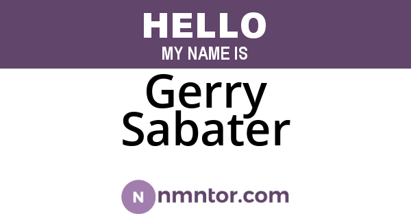 Gerry Sabater