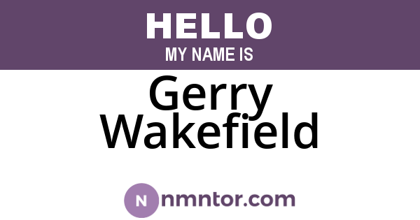 Gerry Wakefield