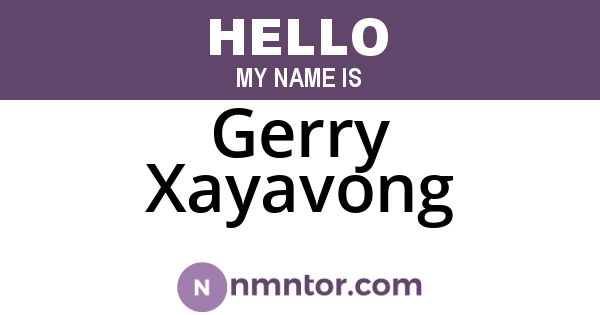 Gerry Xayavong