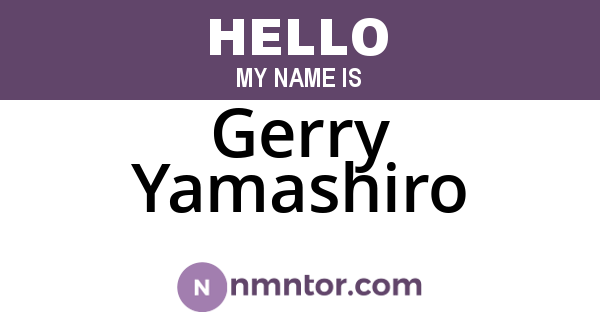 Gerry Yamashiro