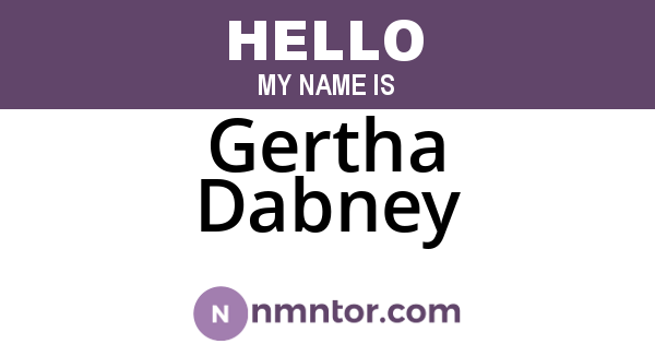 Gertha Dabney