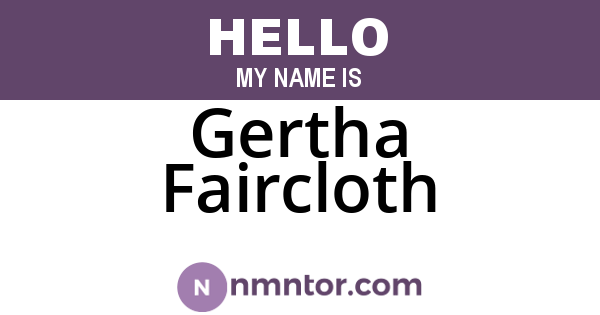 Gertha Faircloth