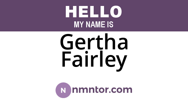 Gertha Fairley