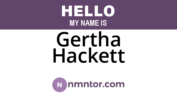 Gertha Hackett