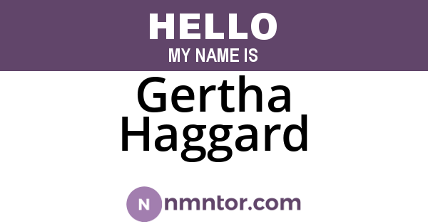 Gertha Haggard
