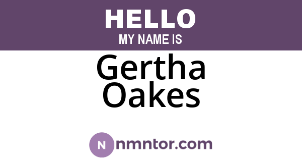 Gertha Oakes