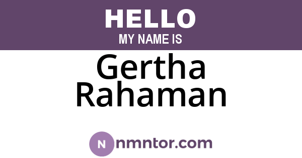Gertha Rahaman