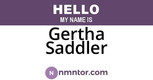 Gertha Saddler