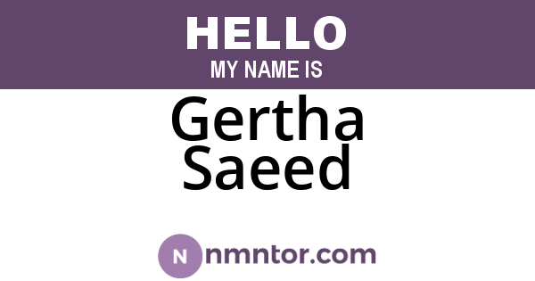 Gertha Saeed