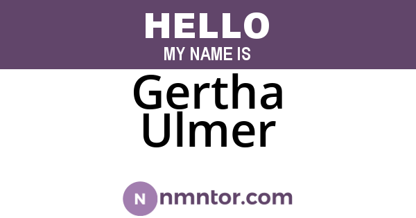 Gertha Ulmer