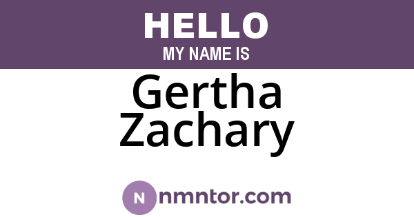Gertha Zachary