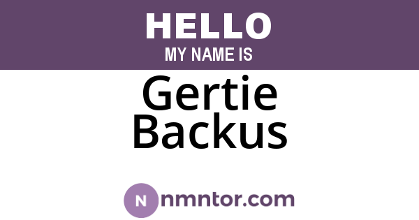 Gertie Backus
