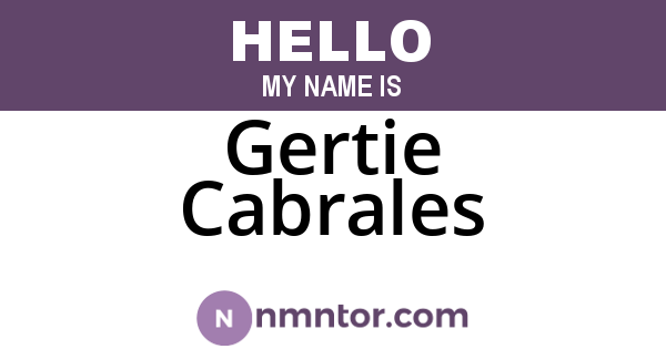 Gertie Cabrales