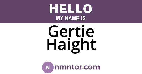 Gertie Haight