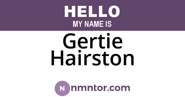 Gertie Hairston