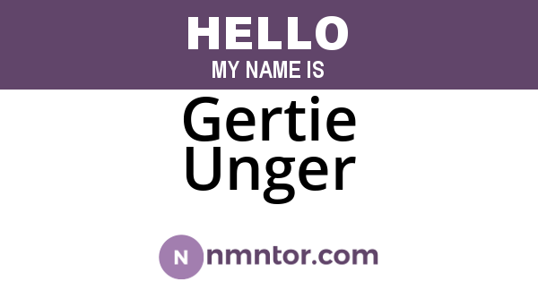 Gertie Unger