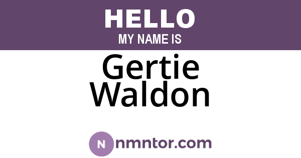 Gertie Waldon