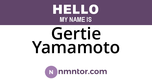 Gertie Yamamoto