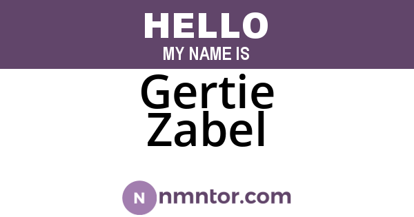 Gertie Zabel
