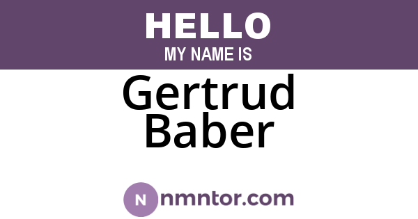Gertrud Baber