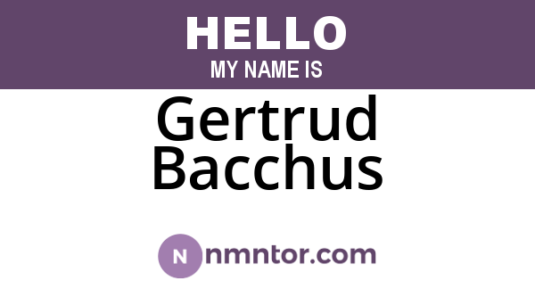 Gertrud Bacchus