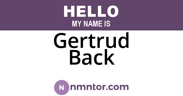 Gertrud Back
