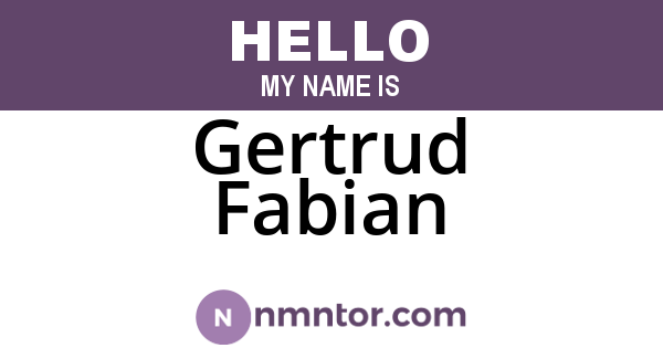 Gertrud Fabian