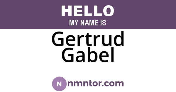 Gertrud Gabel