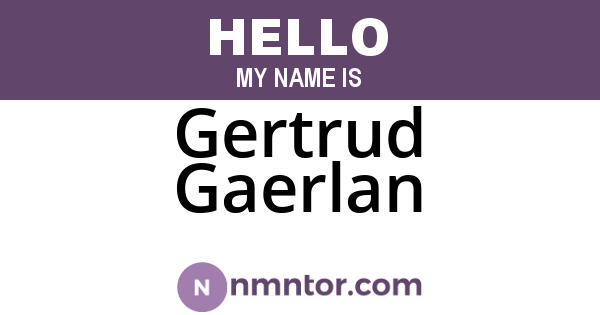 Gertrud Gaerlan