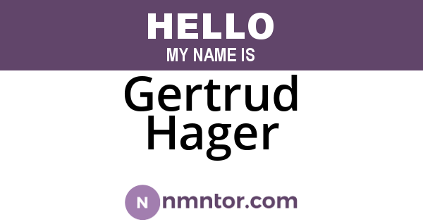 Gertrud Hager