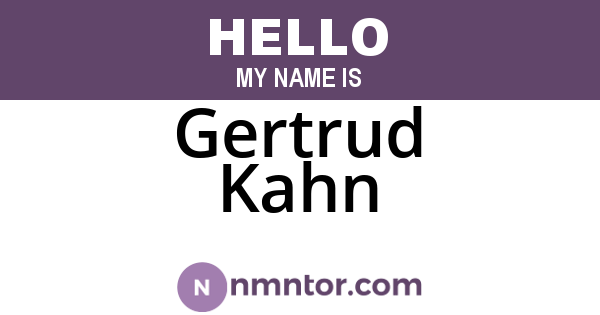 Gertrud Kahn