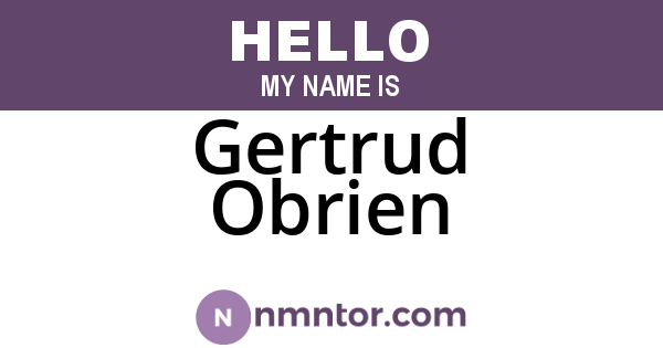 Gertrud Obrien