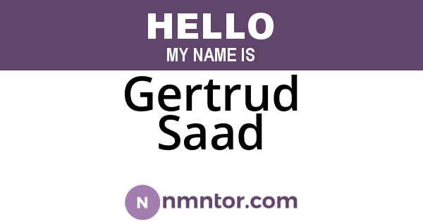 Gertrud Saad